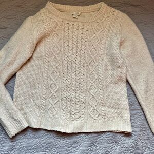 J. Crew Women's Ivory Cable Knit Sweater